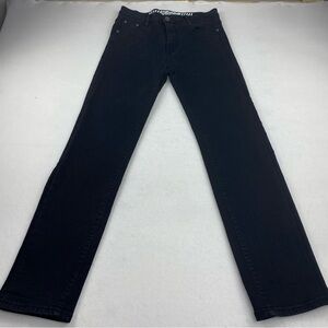 R GSTR Boys Jeans Size 18 Youth Black Stretch Denim Dark Wash Zip Fly